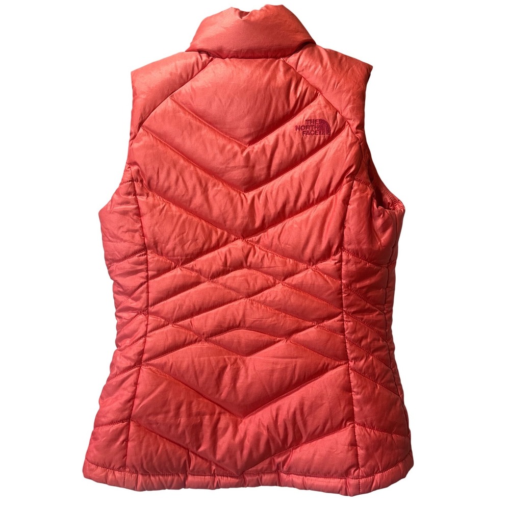The North Face 550 Down Vest Women's Small Coral Pink Puffer Quilted Lightweight - Picture 6 of 7